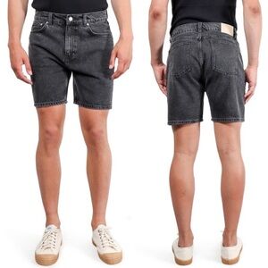 Amendi Ted Regular Fit Mid Rise Denim Shorts Size 32 Blackstone